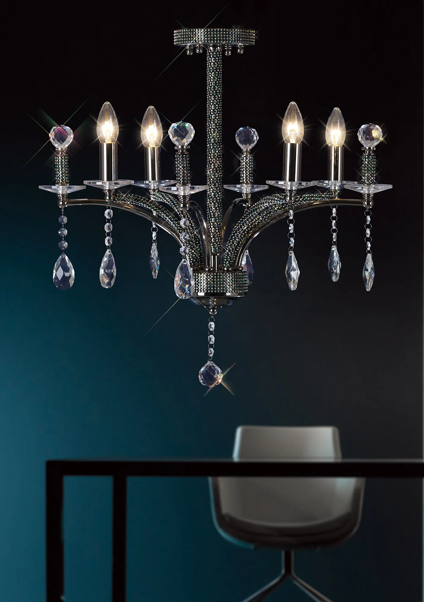 Fiore Crystal Wall Lights Diyas Armed Wall Lights